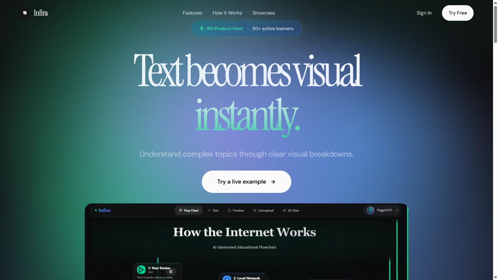 Infira visual learning platform preview